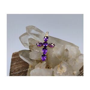 Amethyst & 10k Gold Cross